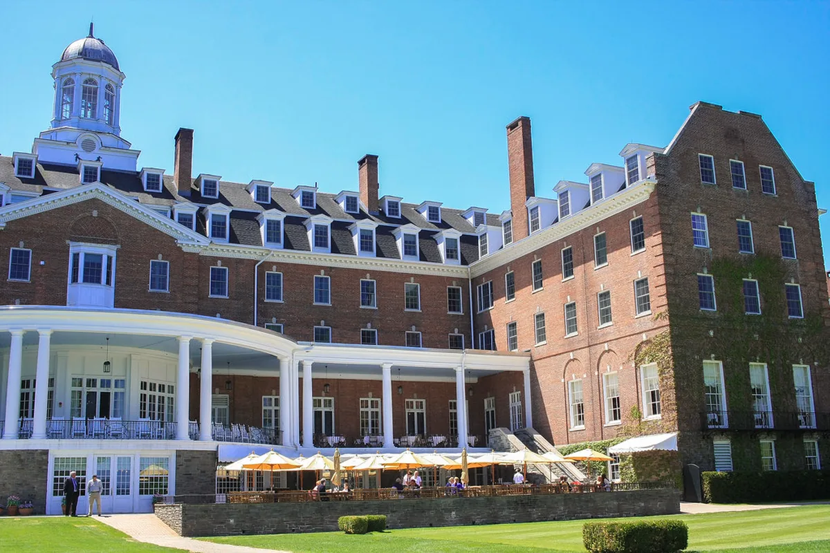 The Otesaga Resort Hotel overlooking its lawn in Cooperstown, New York