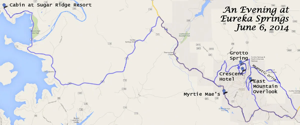 Distance and Drive Time from Regional Hubs in Eureka-Springs